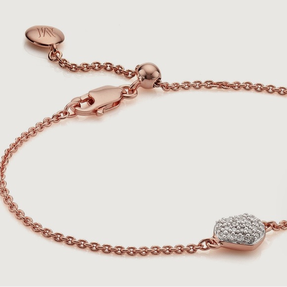 MONICA VINADER Jewelry - 🌟MONICA VINADER Nura Mini Heart Bracelet 18k Rose Gold Vermeil & Diamond NEW